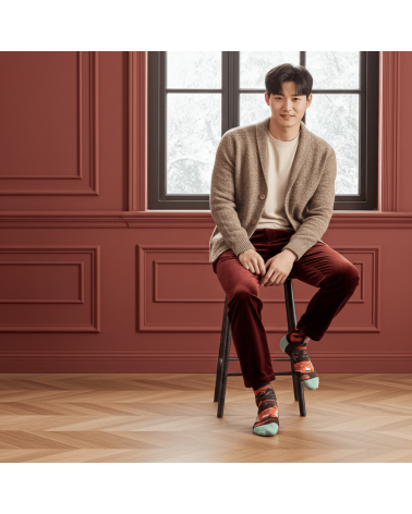Chaussettes Animaux Terre d'Ombre Bonne Maison jolies pour femme originales pour homme chausset rigolotes drole Suisse