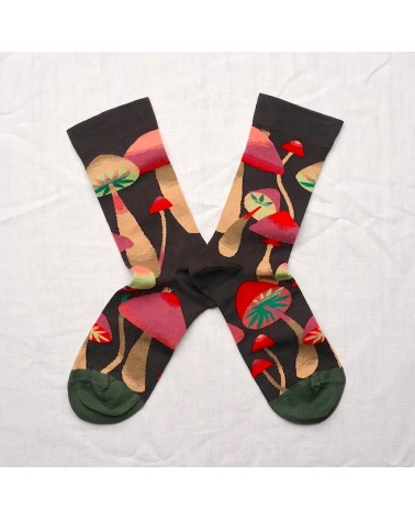 Champignons Faux Noir - Socken aus ägyptischer Baumwolle Bonne Maison socke kuschelsocken für damen lustig herren farbige coo...