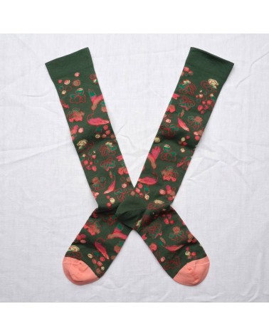 Mi-Bas Raisins Forêt - Chaussettes hautes Bonne Maison jolies pour femme originales pour homme chausset rigolotes drole Suisse