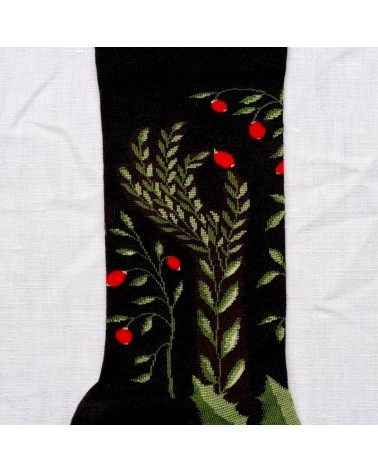 Cueillette Faux Noir - Chaussettes en coton égyptien Bonne Maison jolies pour femme originales pour homme chausset rigolotes ...