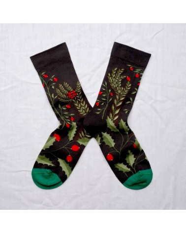 Cueillette Faux Noir - Chaussettes en coton égyptien Bonne Maison jolies pour femme originales pour homme chausset rigolotes ...