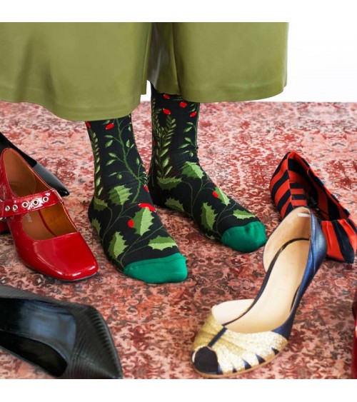 Cueillette Faux Noir - Chaussettes en coton égyptien Bonne Maison jolies pour femme originales pour homme chausset rigolotes ...