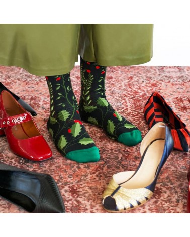 Cueillette Faux Noir - Chaussettes en coton égyptien Bonne Maison jolies pour femme originales pour homme chausset rigolotes ...