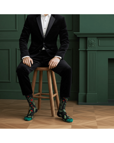 Cueillette Faux Noir - Chaussettes en coton égyptien Bonne Maison jolies pour femme originales pour homme chausset rigolotes ...