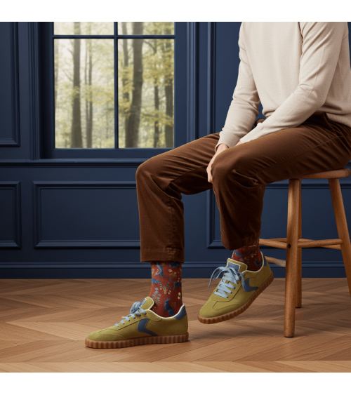 Sous-Bois Sépia - Chaussettes en coton égyptien Bonne Maison jolies pour femme originales pour homme chausset rigolotes drole...