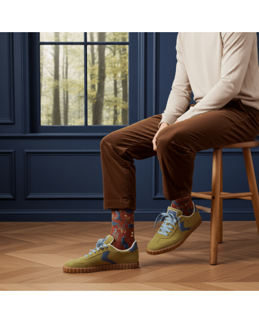 Sous-Bois Sépia - Chaussettes en coton égyptien Bonne Maison jolies pour femme originales pour homme chausset rigolotes drole...