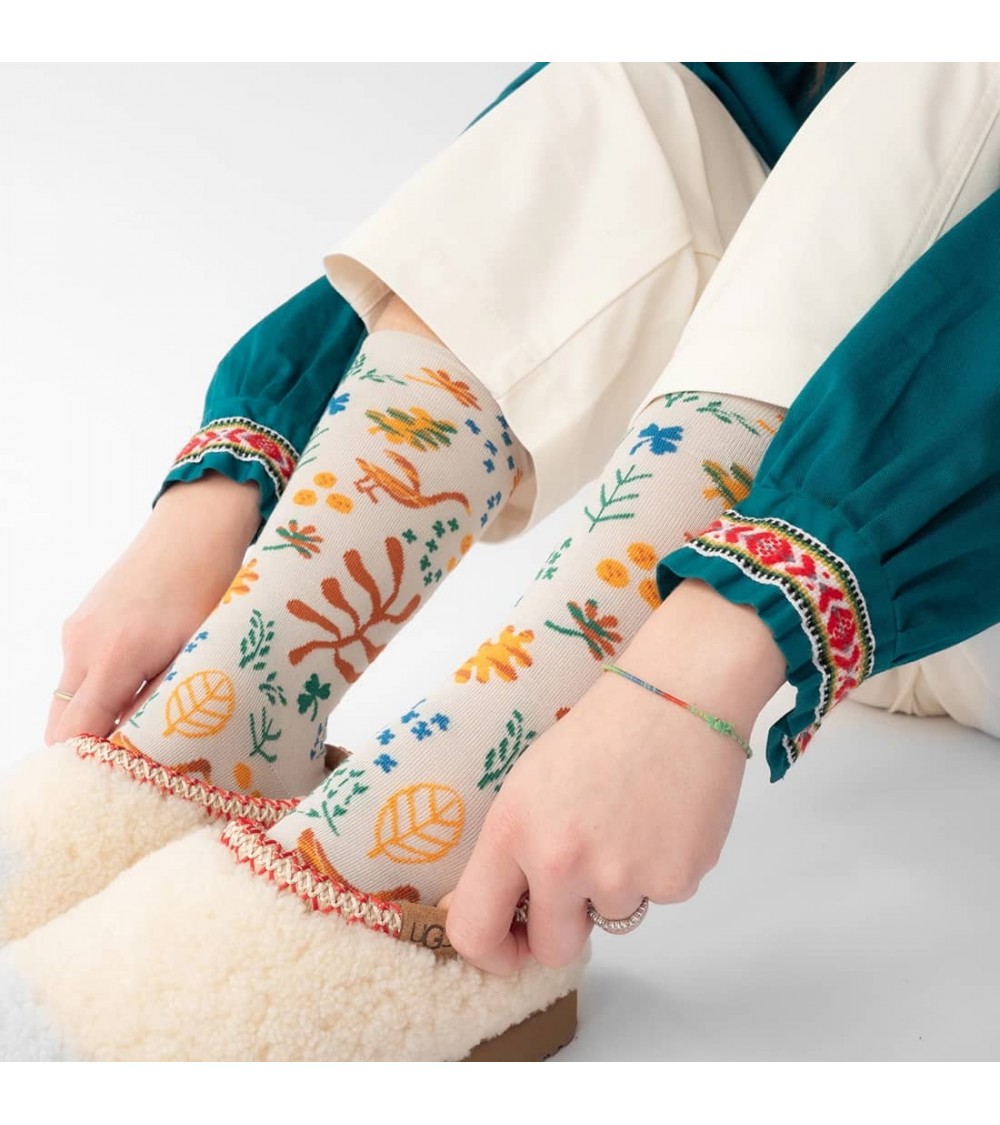 Semis Gris-Clair - Chaussettes en coton égyptien Bonne Maison jolies pour femme originales pour homme chausset rigolotes drol...