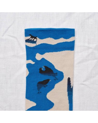 Banquise Gris-clair - Socken aus ägyptischer Baumwolle Bonne Maison socke kuschelsocken für damen lustig herren farbige coole...