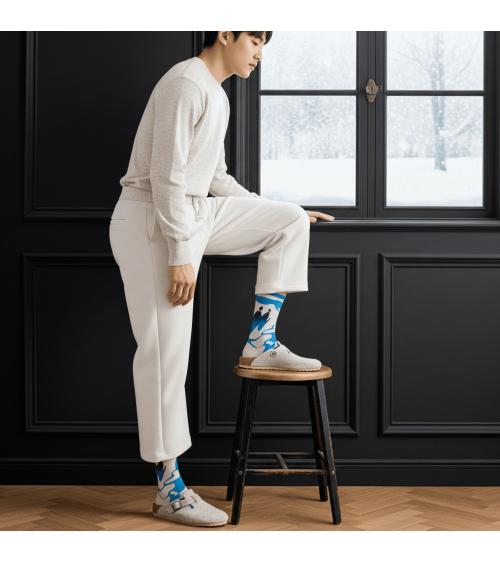 Banquise Gris-clair - Socken aus ägyptischer Baumwolle Bonne Maison socke kuschelsocken für damen lustig herren farbige coole...