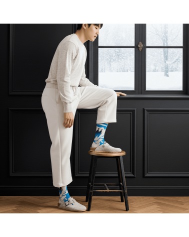 Banquise Gris-clair - Socken aus ägyptischer Baumwolle Bonne Maison socke kuschelsocken für damen lustig herren farbige coole...