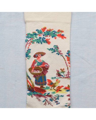 La Jardinière Naturel - Chaussettes en coton égyptien Bonne Maison jolies pour femme originales pour homme chausset rigolotes...