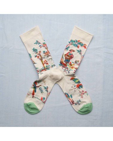 La Jardinière Naturel - Chaussettes en coton égyptien Bonne Maison jolies pour femme originales pour homme chausset rigolotes...