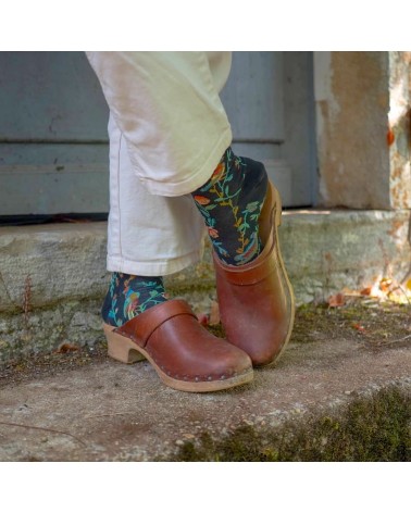 Fleurs et Oiseaux Faux Noir - Socken aus ägyptischer Baumwolle Bonne Maison socke kuschelsocken für damen lustig herren farbi...