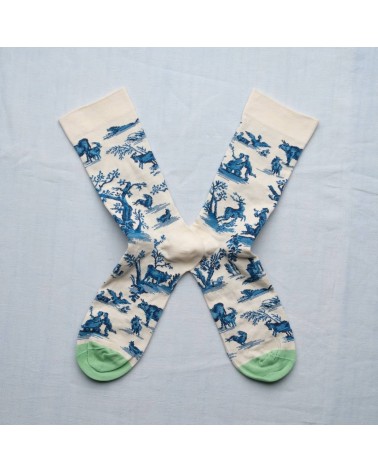 Plaisirs de la Campagne Naturel - Socken aus ägyptischer Baumwolle Bonne Maison socke kuschelsocken für damen lustig herren f...