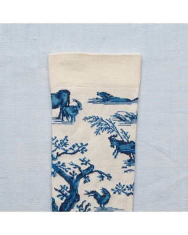 Plaisirs de la Campagne Naturel - Socken aus ägyptischer Baumwolle Bonne Maison socke kuschelsocken für damen lustig herren f...