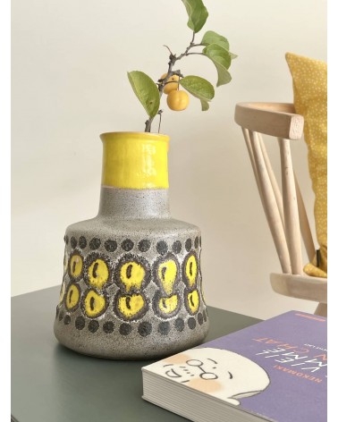 Vaso vintage in ceramica - stile Fat Lava kitatori mobili Oggetto di design vintage svizzera