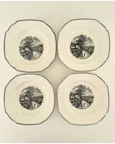 Piatto fondo vintage - Landschap kitatori mobili Oggetto di design vintage svizzera