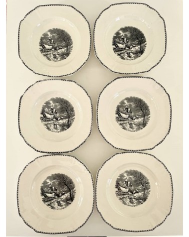 Piatto fondo vintage - Landschap kitatori mobili Oggetto di design vintage svizzera