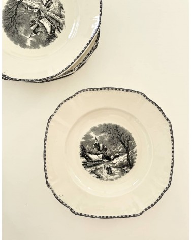 Piatto fondo vintage - Landschap kitatori mobili Oggetto di design vintage svizzera