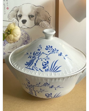 Zuppiera vintage Digoin Sarreguemines - Paradis kitatori mobili Oggetto di design vintage svizzera