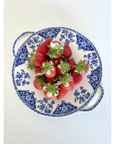 Vintage Round Serving Dish - Delft / Petit oiseau bleu - Gien kitatori switzerland vintage furniture design classics