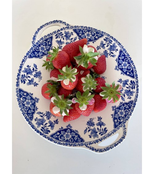 Plat de service vintage - Delft / Petit oiseau bleu - Gien kitatori meuble vintage shop online boutique suisse