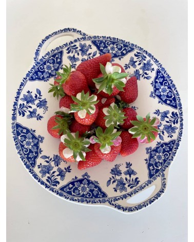 Plat de service vintage - Delft / Petit oiseau bleu - Gien kitatori meuble vintage shop online boutique suisse