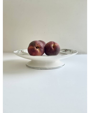 Plat sur pied vintage en faïence - Manufacture de Nimy kitatori meuble vintage shop online boutique suisse