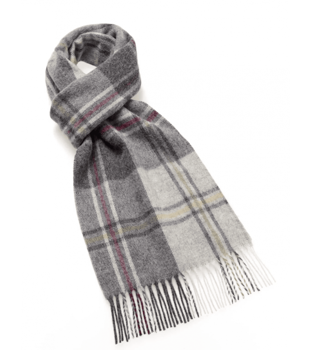 SILVERDALE Grau / Rosa - englisch Schal, Merino Wollschal Bronte by Moon Damen Winter Winterschal Herrenschal woll schal mit ...