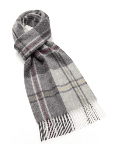 SILVERDALE Grau / Rosa - englisch Schal, Merino Wollschal Bronte by Moon Damen Winter Winterschal Herrenschal woll schal mit ...