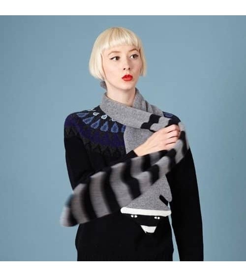 Wollschal Waschbär - Origineller Schal aus Wolle Donna Wilson Damen Winter Winterschal Herrenschal woll schal mit fransen SCh...