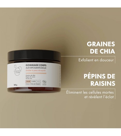 Body scrub with gentle exfoliants Clémence et Vivien vegan cruelty free cosmetic compagnies Body scrub with gentle exfoliants Clémence et Vivien vegan cruelty free cosmetic compagnies