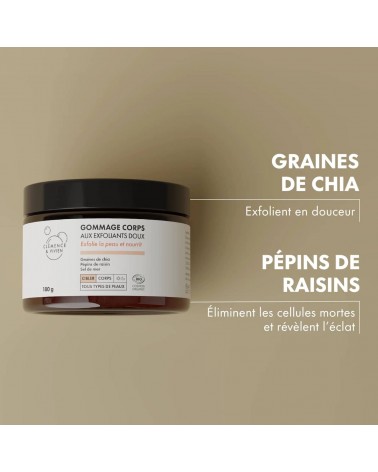 Gommage corps aux exfoliants doux Clémence et Vivien cosmetique naturel de qualité vegan