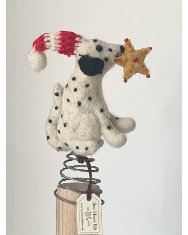 Spotty Dog - Christmas Tree Topper Decoration Sew Heart Felt 2024 christmas decorations xmas tree decorations