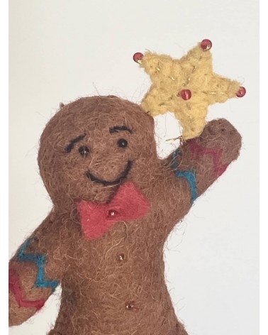 Festive Gingerbread Man - Christmas Tree Topper Decoration Sew Heart Felt 2024 christmas decorations xmas tree decorations