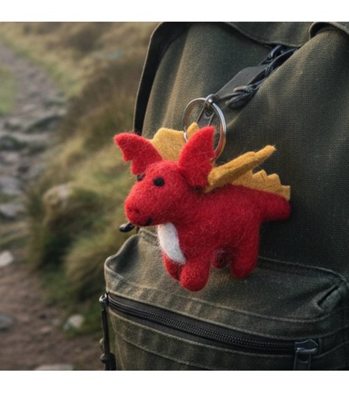 Dragon Rouge - Porte clés original Felt so good idée cadeau original suisse