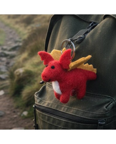 Dragon Rouge - Porte clés original Felt so good idée cadeau original suisse