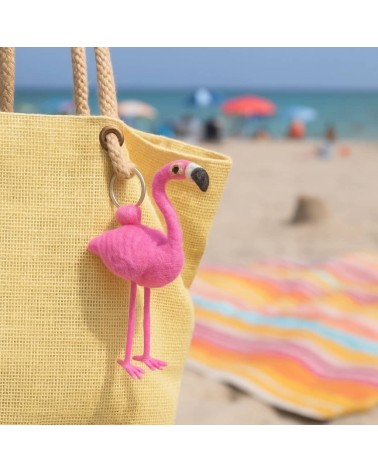 Flamant rose - Porte clés original Felt so good idée cadeau original suisse