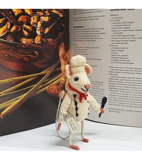 Souris chef cuisinier - Objet déco Sew Heart Felt original kitatori suisse
