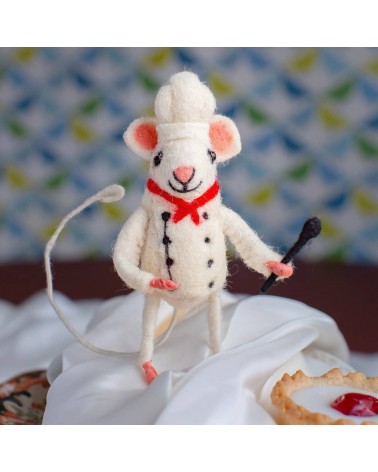 Souris chef cuisinier - Objet déco Sew Heart Felt original kitatori suisse