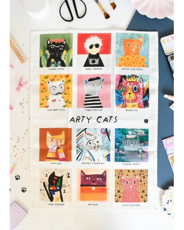 Arty Cats - Tea towel, kitchen towel Niaski best kitchen hand towels fall funny cute