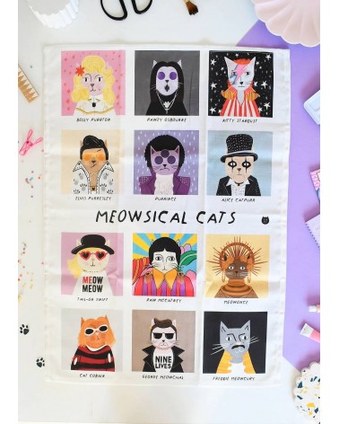 Meowsical Cats - Geschirrtuch, Küchentuch Niaski geschirr küchen tücher kaufen schöne modern küchenhandtücher