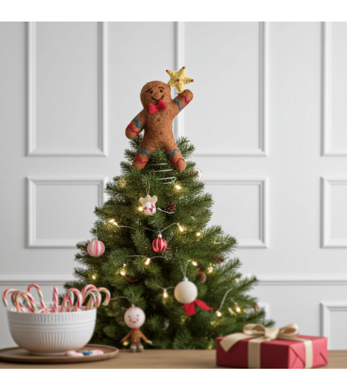 Festlicher Lebkuchenmann - Christbaumspitze, Weihnachtsbaumspitze Sew Heart Felt Weihnachtsdekoration kaufen Weihnachtsbaum D...