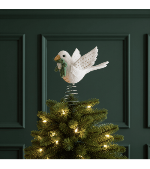 Colomba della pace - Puntale per albero di Natale Sew Heart Felt Decorazioni natalizie eleganti particolari decoro natale dec...