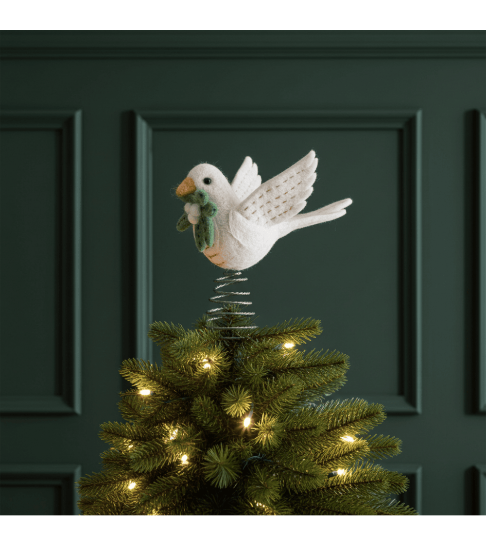 Colombe de la paix - Pointe de sapin de Noel Sew Heart Felt decoration noel decor déco de noel 2024 maison fait main