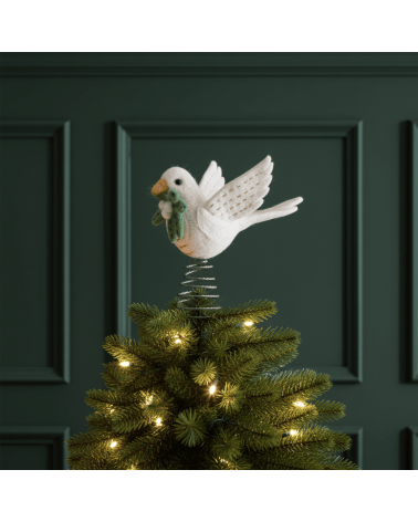 Colombe de la paix - Pointe de sapin de Noel Sew Heart Felt decoration noel decor déco de noel 2024 maison fait main