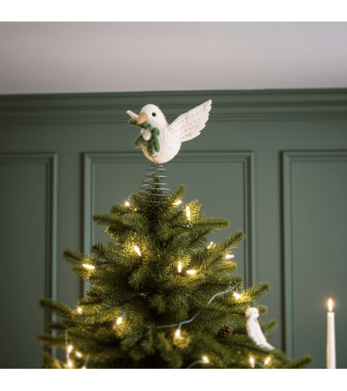Colomba della pace - Puntale per albero di Natale Sew Heart Felt Decorazioni natalizie eleganti particolari decoro natale dec...