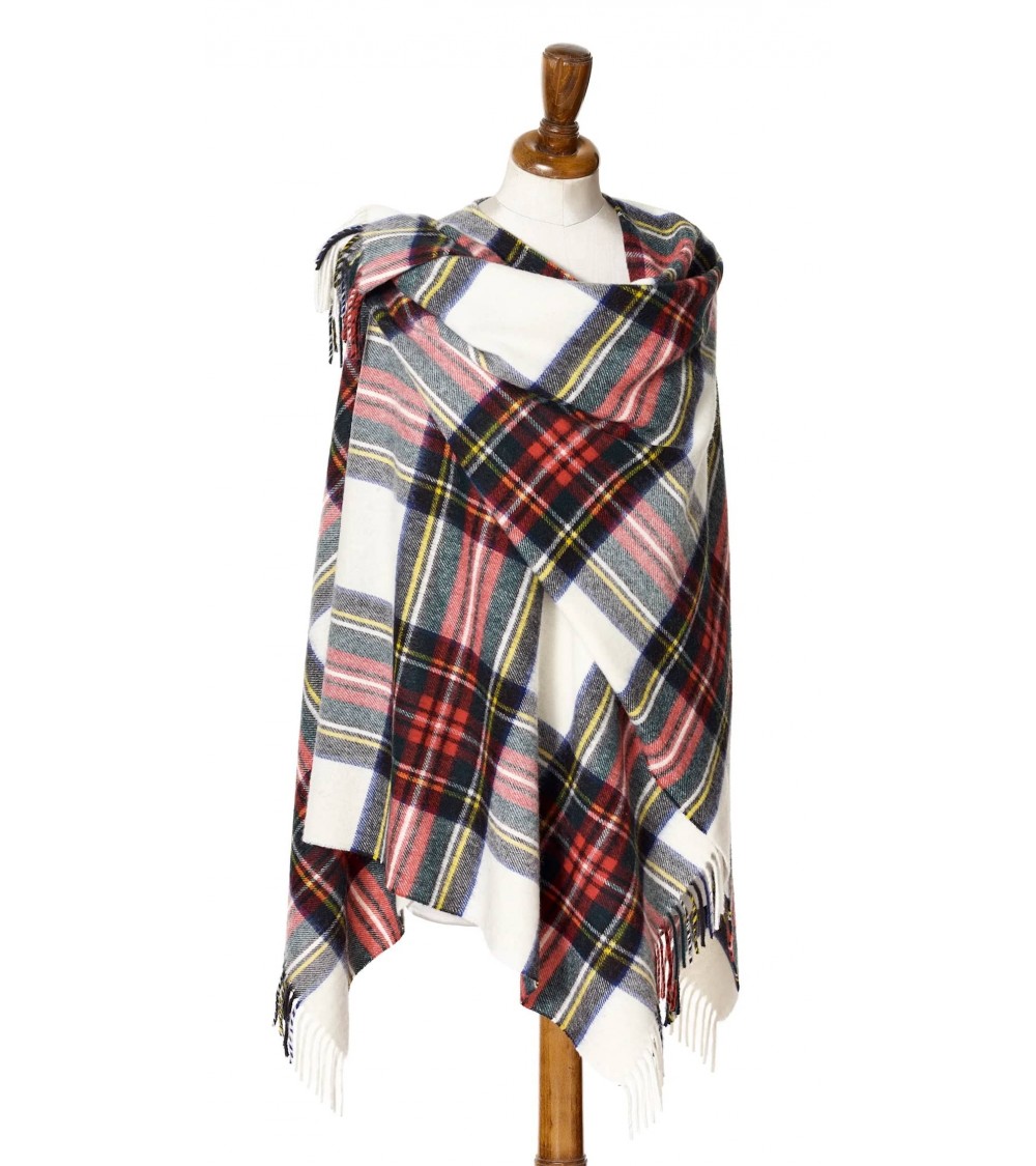 Mini Ruana Tartan DRESS STEWART - Mantella, poncho di lana Bronte by Moon donna elegante invernale kitatori svizzera