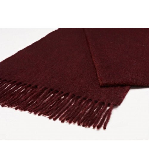 PLAIN Burgundy - écharpe bordeaux en laine merinos Bronte by Moon luxe pour femme homme Suisse Kitatori