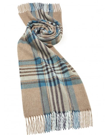 FRANCIS Camel/Teal XXL - Grande Sciarpa In Lana Merino Bronte by Moon sciarpa inglese per donna da uomo per donna sciarpe di ...